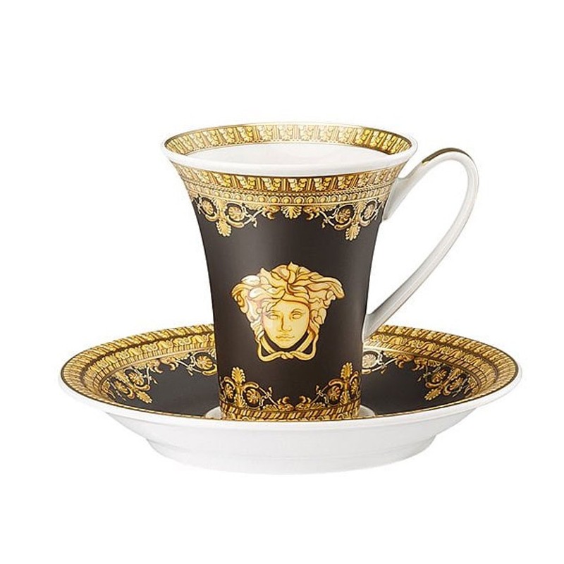 Versace I Love Baroque Nero Tazza Espresso con Piattino