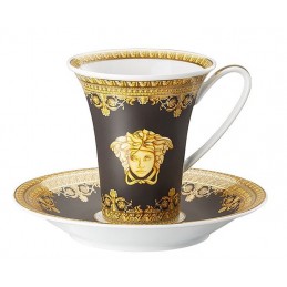 Versace Rosenthal I Love Baroque Black Coffee Cup & Saucer
