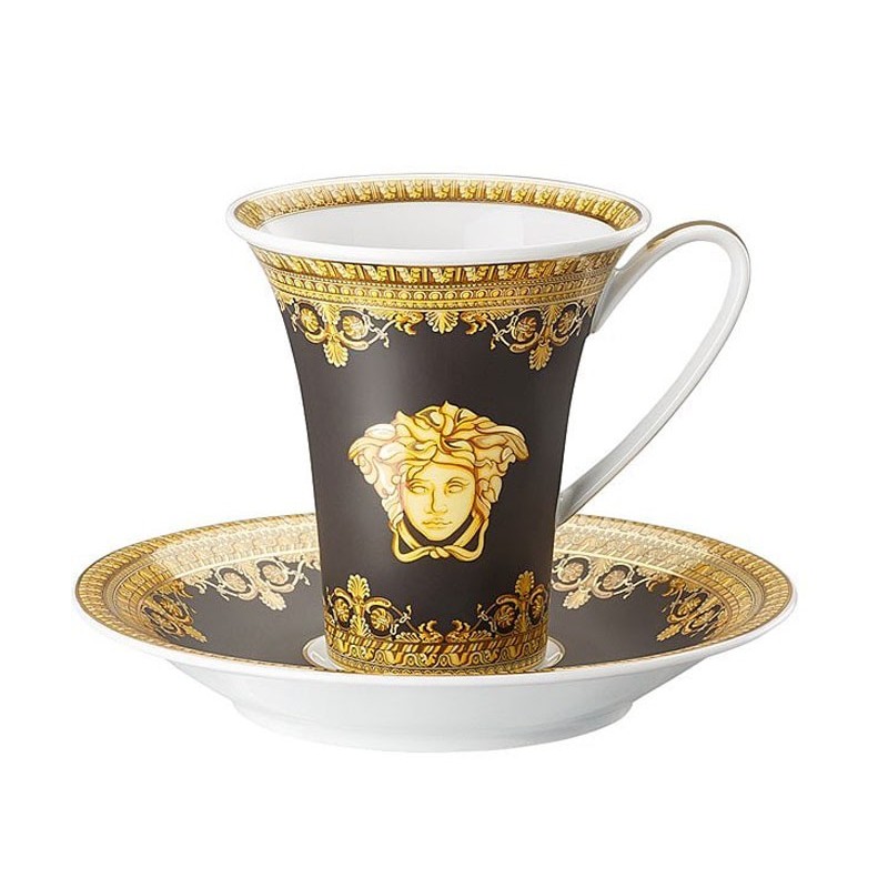 Versace I Love Baroque Nero Tazza Caffè Alta con Piattino
