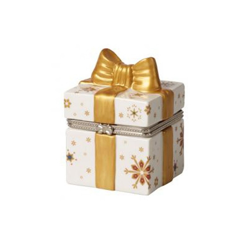 Villeroy & Boch Christmas Toy's Pacchetto Regalo Rettangolare Oro / Bianco