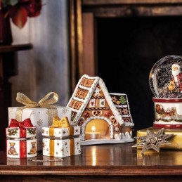 Villeroy & Boch Christmas Toy's Pacchetto Regalo Rettangolare Oro / Bianco