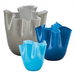 Venini Fazzoletto Opalino Vase, Medium, Taupe H 24 cm