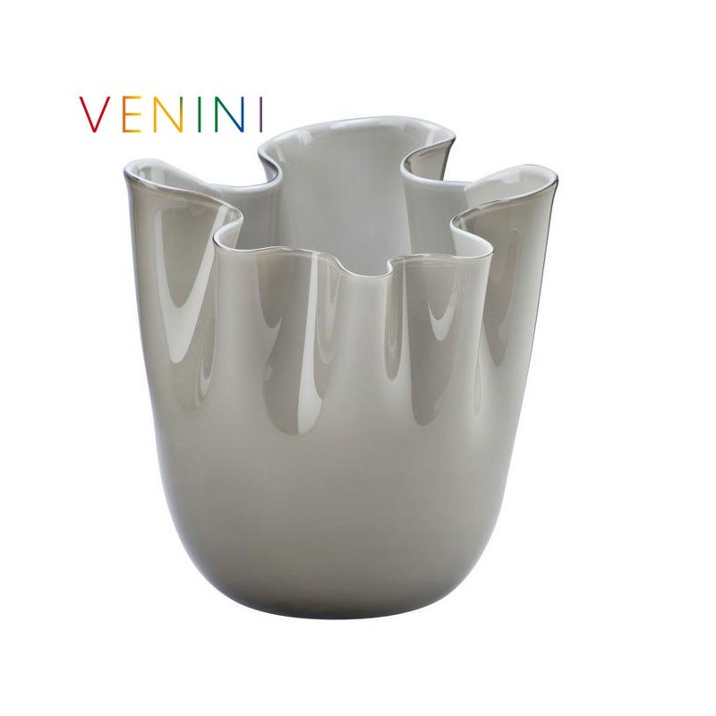 Venini Vaso Fazzoletto Opalino Medio H 24 cm Talpa