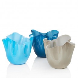 Venini Fazzoletto Opalino Vase, Small, Light Blue H 13 , 5 cm