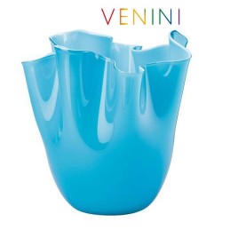 Venini Fazzoletto Opalino Vase, Small, Light Blue H 13 , 5 cm