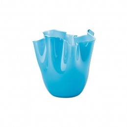 Venini Fazzoletto Opalino Vase, Small, Light Blue H 13 , 5 cm
