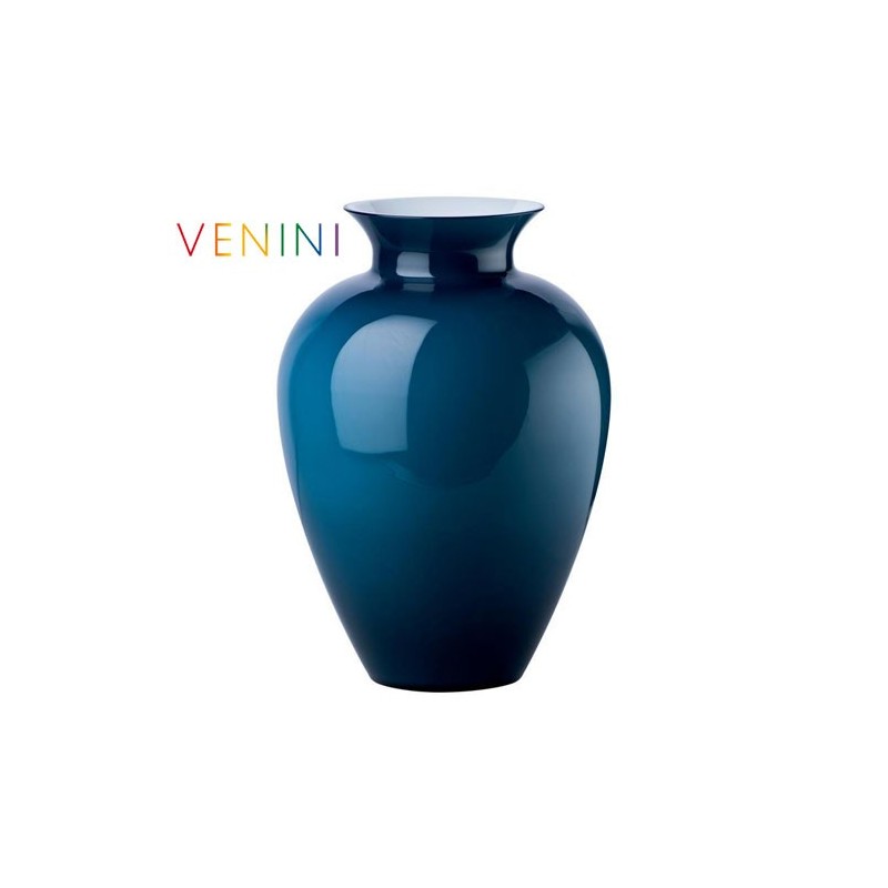 Venini Labuan Vase Large Dark Blue H 38. 5 cm Murano Glass