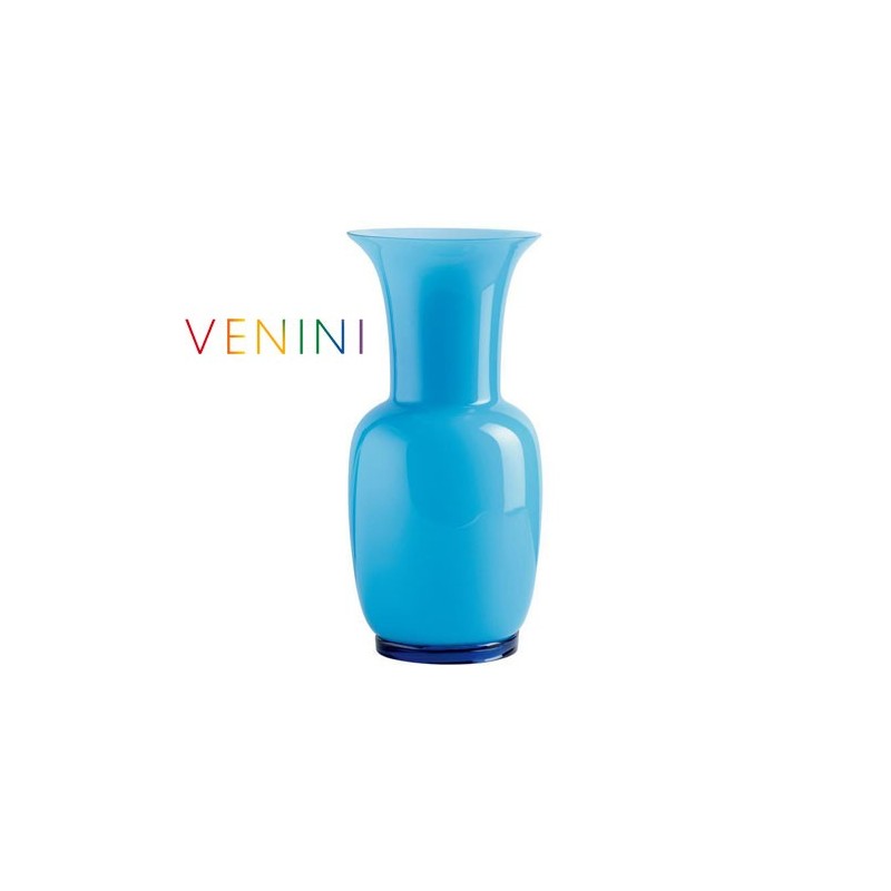 Venini Opalino Vase Medium Light Blue H 36 cm Murano Glass