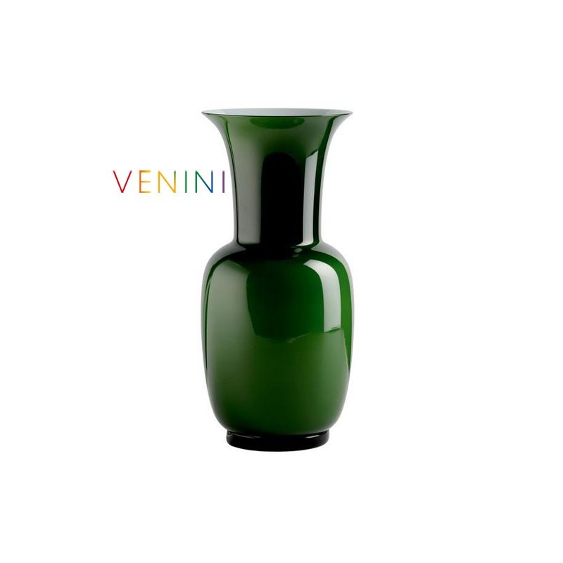 Venini Opalino Vase Small Apple Green H 30 cm Murano Glass