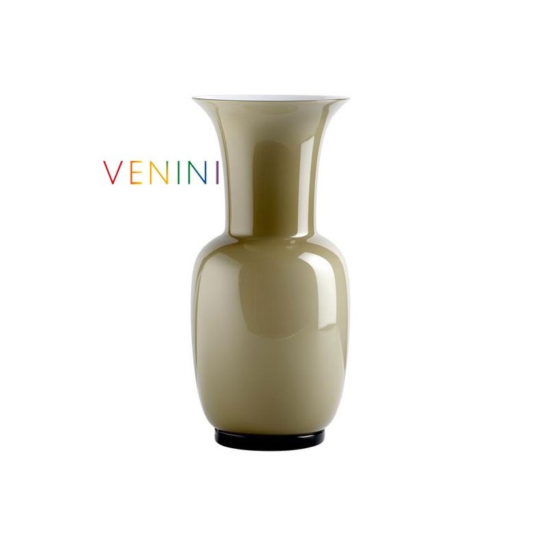 Venini Opalino Vase Small Taupe H 30 cm Murano Glass