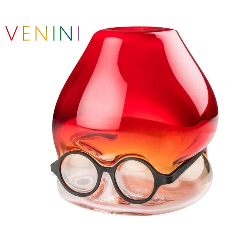 Venini Vaso Under Rosso Sfumato Cristallo 770. 51 ø 26 cm