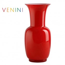 Venini Opalino Vase Medium Red H 36 cm Murano Glass