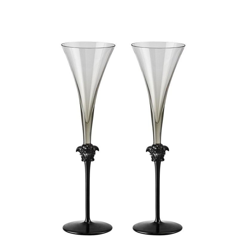 Versace Rosenthal Medusa Lumiere Haze Set of Two White Wine Goblet