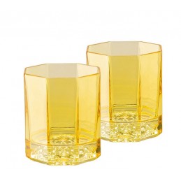 Versace Rosenthal Medusa Lumiere Amber Set of Two Whisky Glass