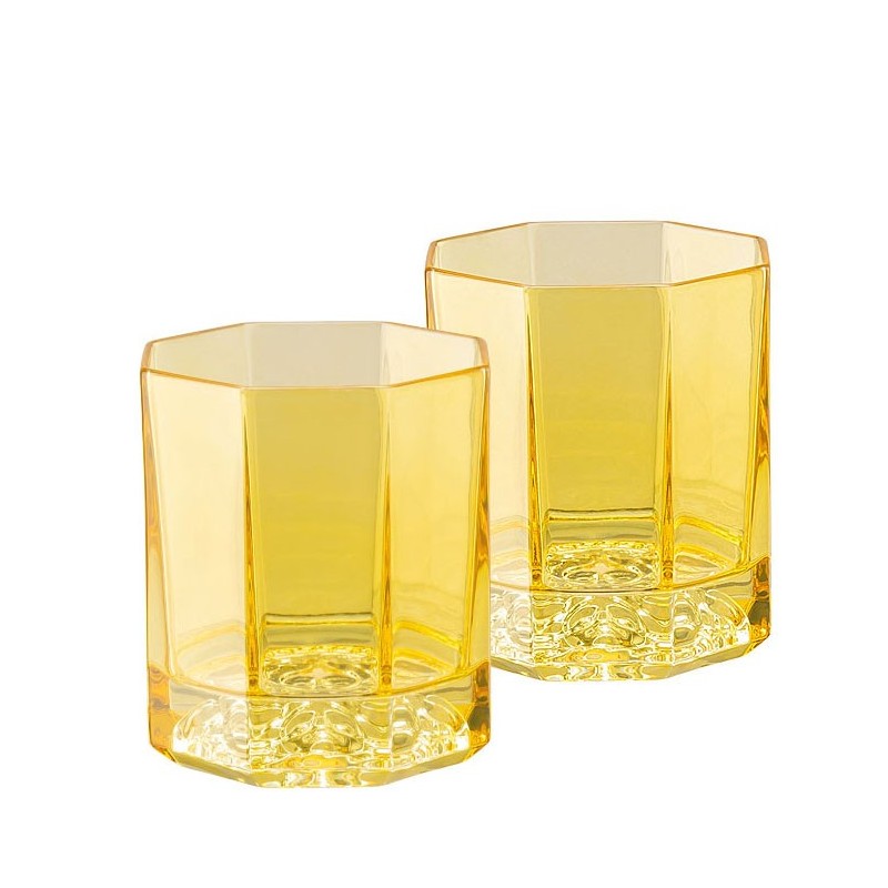 Versace Rosenthal Medusa Lumiere Amber Set of Two Whisky Glass