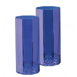 Versace Rosenthal Medusa Lumiere Blue Set of Two Longdrink Glass