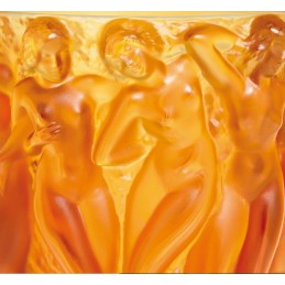Lalique Bacchantes Vase Amber Numered Edition Ref. 1220020