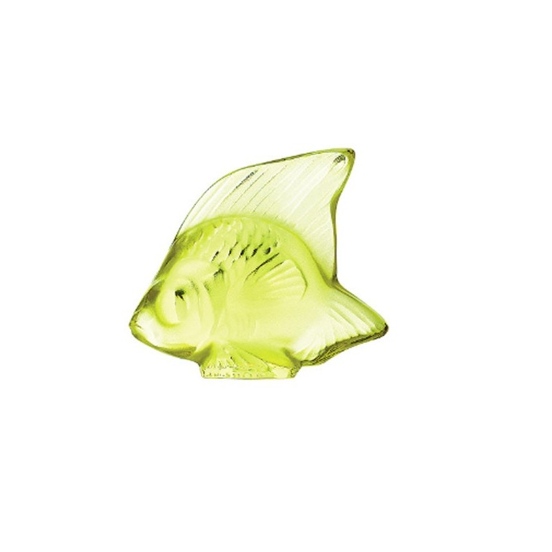 Lalique Fish Sculpture Anise Green Crystal Ref. 3003300