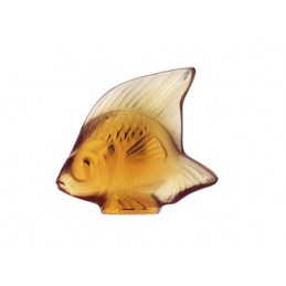 Lalique Fish Sculpture Amber Crystal Ref. 3000700