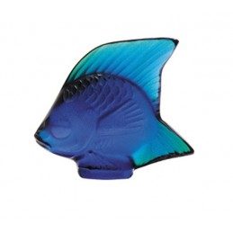 Lalique Fish Sculpture Cap-Ferrat Blue Luster Crystal Ref. 10363800