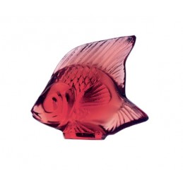 Lalique Fish Sculpture Golden Red Crystal Ref. 3003100