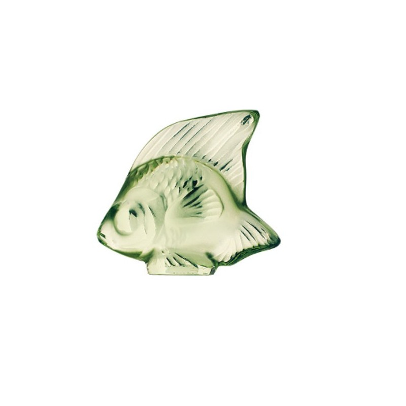 Lalique Pesce Verde Chiaro Scultura Cristallo Ref. 3001100
