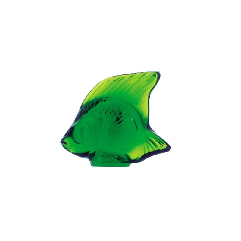 Lalique Pesce Verde Prato Scultura Cristallo Ref. 3003200
