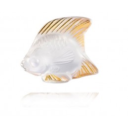 Lalique Pesce Chiaro e Oro Scultura Cristallo Ref. 10685100