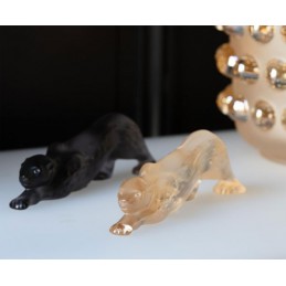 Lalique Zeila Panther Large Sculpture Gold Luster Crystal Ref. 10550200