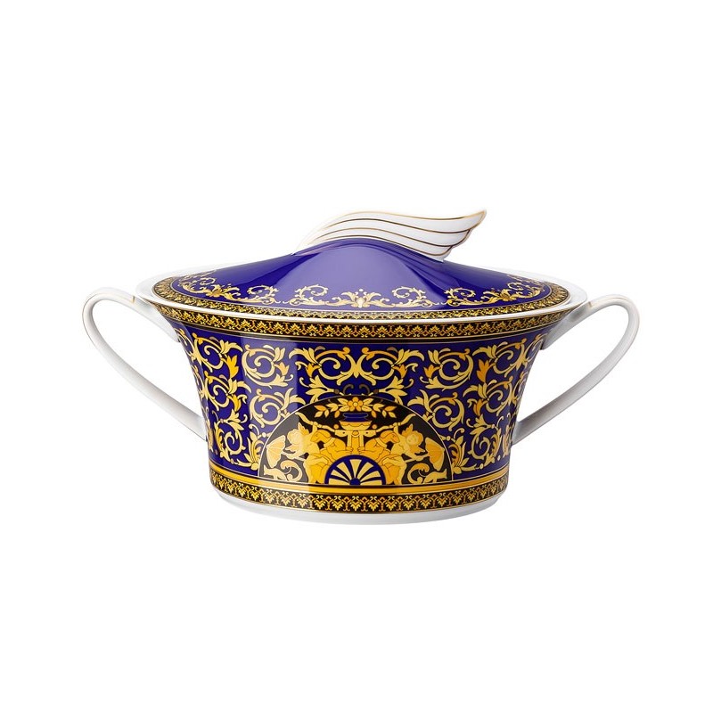 Versace Rosenthal Medusa Blue Covered Vegetable Bowl 1, 60 l