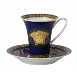 Versace Rosenthal Medusa Blue Coffee Cup and Saucer 0, 18 l
