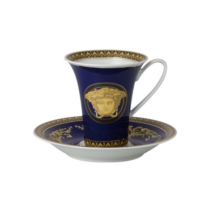 Versace Rosenthal Medusa Blue Coffee Cup and Saucer 0, 18 l