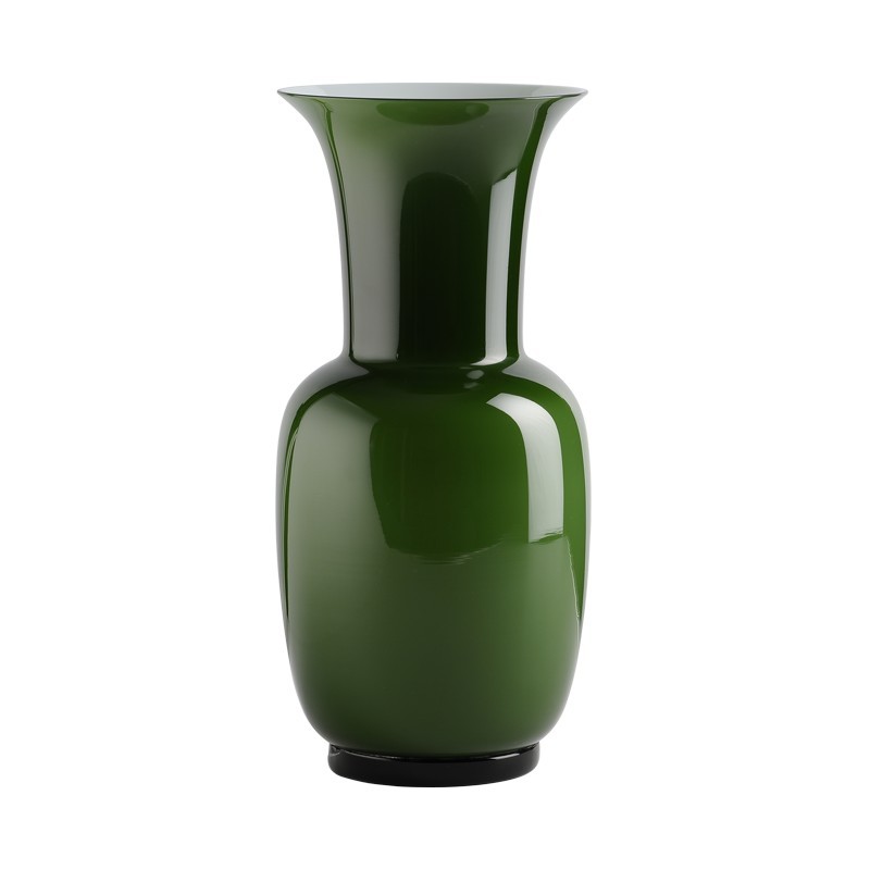 Venini Opalino Vase Green Apple H. 36 cm Murano Glass 706.22