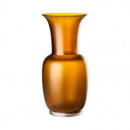 Venini Opalino Satin Vase Tea / Crystal H. 42 cm Murano Glass 706.24
