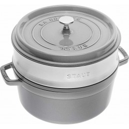 Staub Cocotte Tonda - Vaporiera 26 cm Grigio Grafite 40510-605