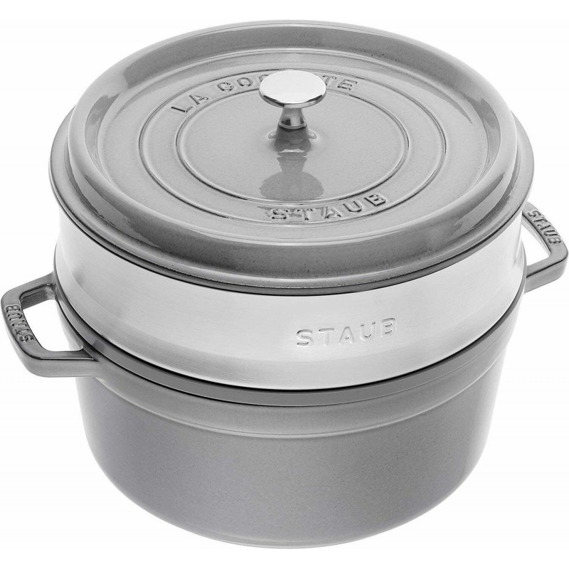 Staub Cocotte Round - Steamer 26 cm Graphite Gray Ref. 40510-605