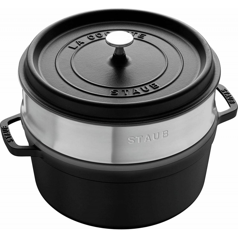 Staub Cocotte Tonda - Vaporiera 26 cm Nero 40510-606