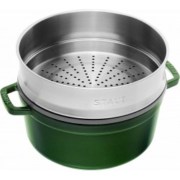 Staub Cocotte Tonda - Vaporiera 26 cm Verde Basilico 40510-603