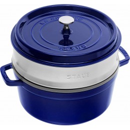 Staub Cocotte Tonda - Vaporiera 26 cm Blu 40510-604