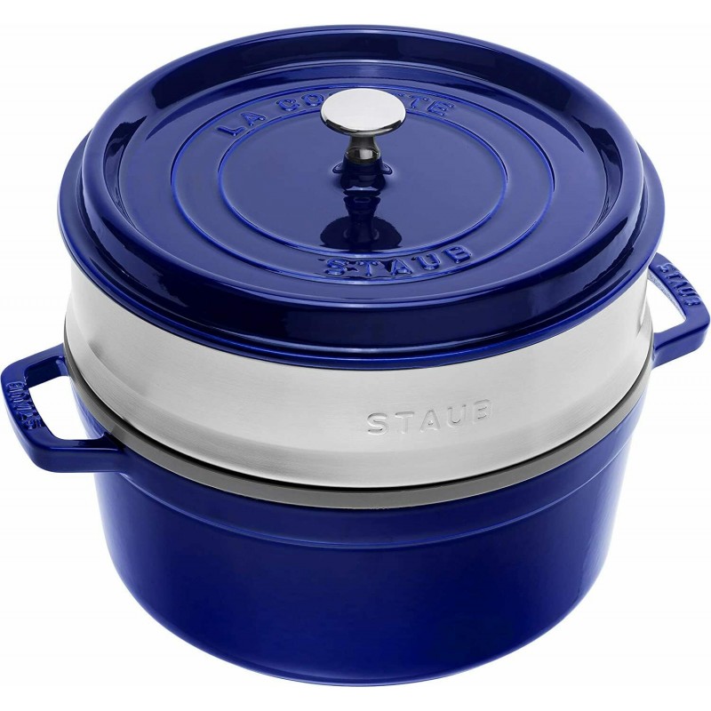 Staub Cocotte Tonda - Vaporiera 26 cm Blu 40510-604