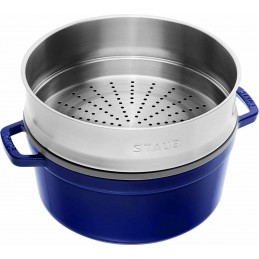 Staub Cocotte Tonda - Vaporiera 26 cm Blu 40510-604
