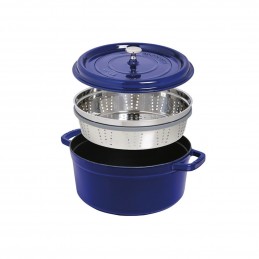 Staub Cocotte Round - Steamer 26 cm Blue 40510-604