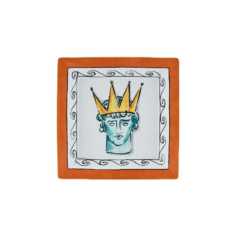 Richard Ginori Il Viaggio di Nettuno Svuotatasche Quadrato Rock Orange