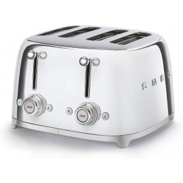 Smeg 4 Slice Toaster 4 large Slots Chrome 50's Retro Style Aesthetic