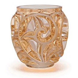 Lalique Tourbillons Small Vase Gold Luster Crystal Ref. 10543800
