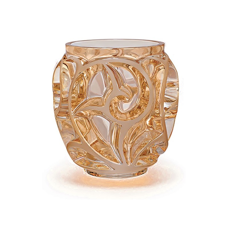 Lalique Tourbillons Small Vase Gold Luster Crystal Ref. 10543800