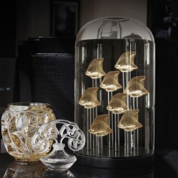 Lalique Tourbillons Small Vase Gold Luster Crystal Ref. 10543800
