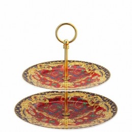 Versace Rosenthal Barocco Holiday Etagere 2 Pcs