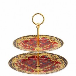 Versace Rosenthal Barocco Holiday Etagere 2 Pcs