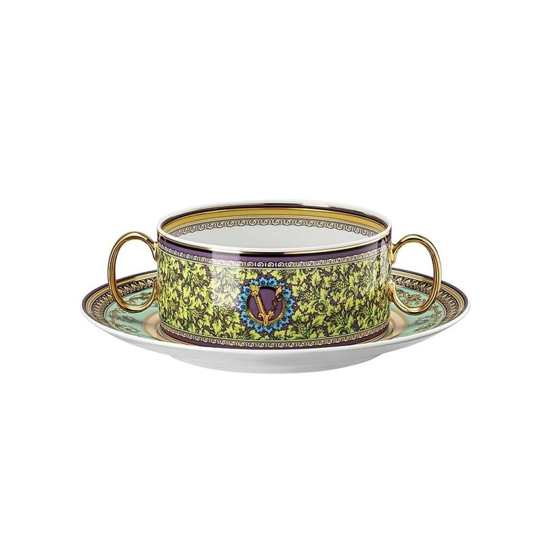 Versace Rosenthal Barocco Mosaic Creamsoup Cup with Saucer